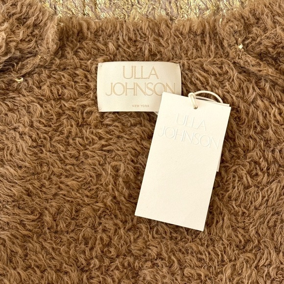 NWT Ulla Johnson Faux-Fur Long Alpaca-Wool Sylvan Gold-Foil Coat - Picture 7 of 8